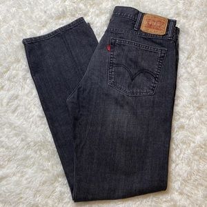 Levi’s 505 Jeans Straight Fit Black Rigid Denim Size 38 x 34